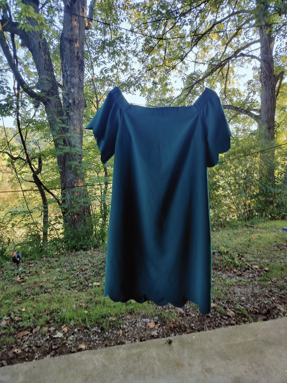 Banana Republic Teal Strapless Scalloped Hem Dress